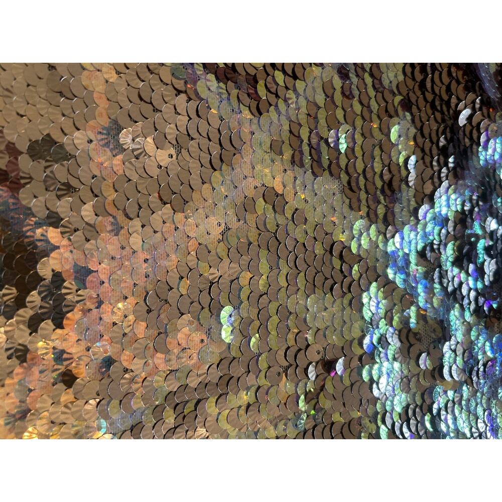 Free People Disco Fever One-Shoulder Bronze Sequined Blouse Sparkle Size XS - Picture 10 of 10